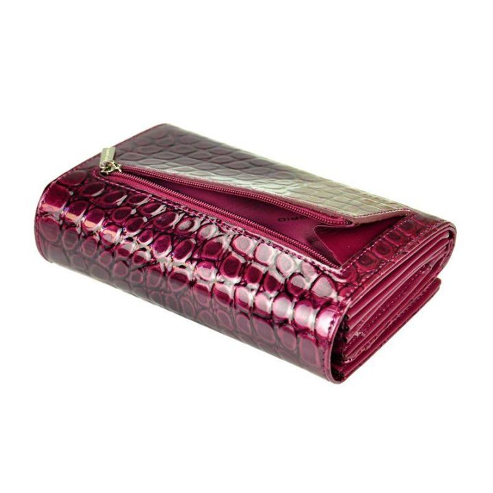 Piniginė moteriška juoda lakinė oda Gregorio