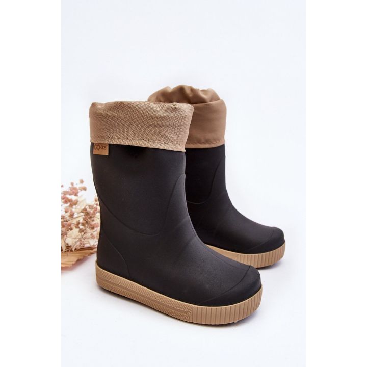 Vaikiški batai su vidiniu pamušalu Snow Wave Gokids 981 Black-Smėlio spalvos