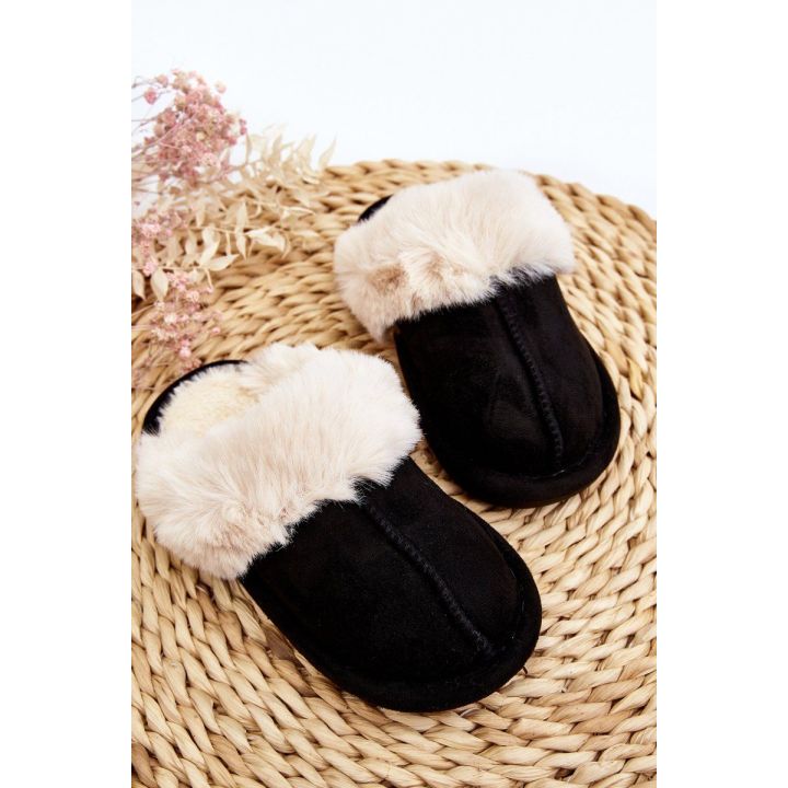 Vaikiškos šlepetės su kailiu Black Befana