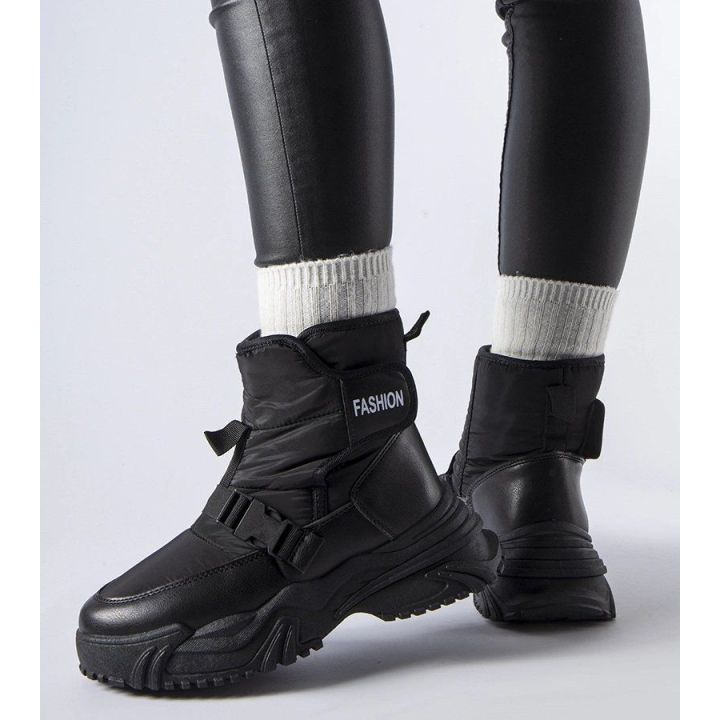 Juodi sniego batai su velcro užtrauktukais