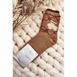 Šiltos medvilninės kojinės su lokiu Brown