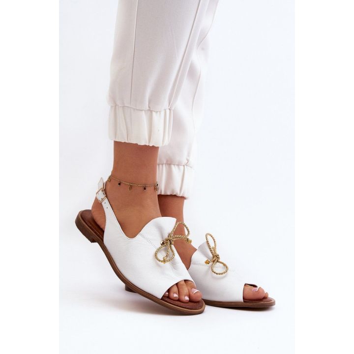Odiniai plokšti sandalai Zazoo 2898 White