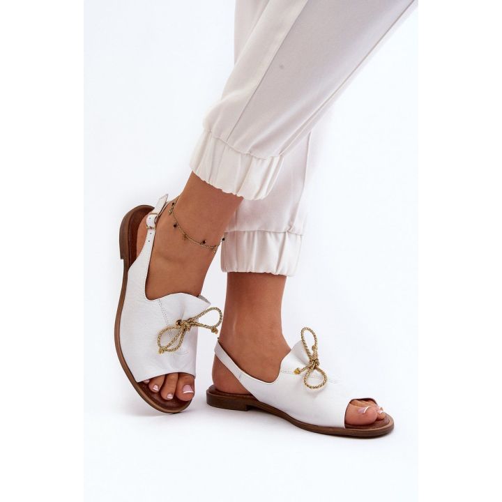 Odiniai plokšti sandalai Zazoo 2898 White