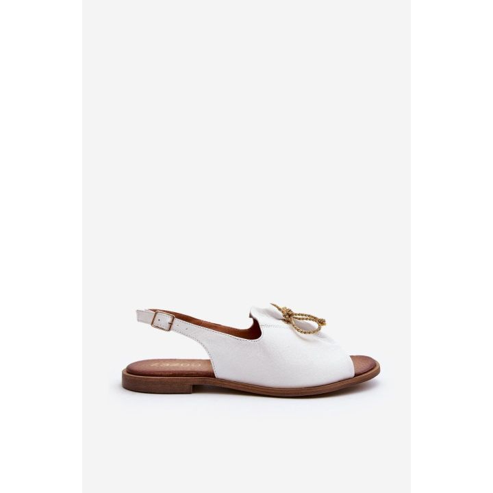 Odiniai plokšti sandalai Zazoo 2898 White