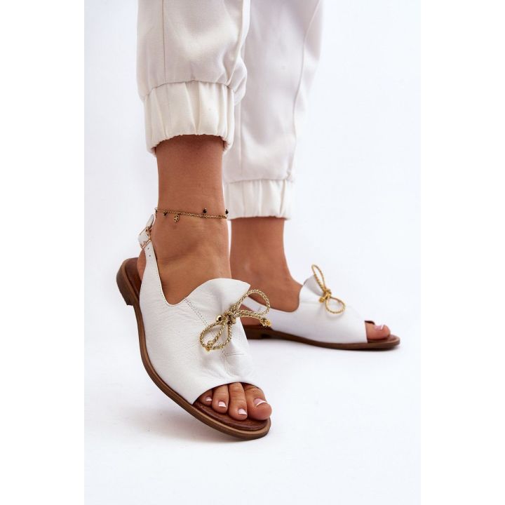 Odiniai plokšti sandalai Zazoo 2898 White