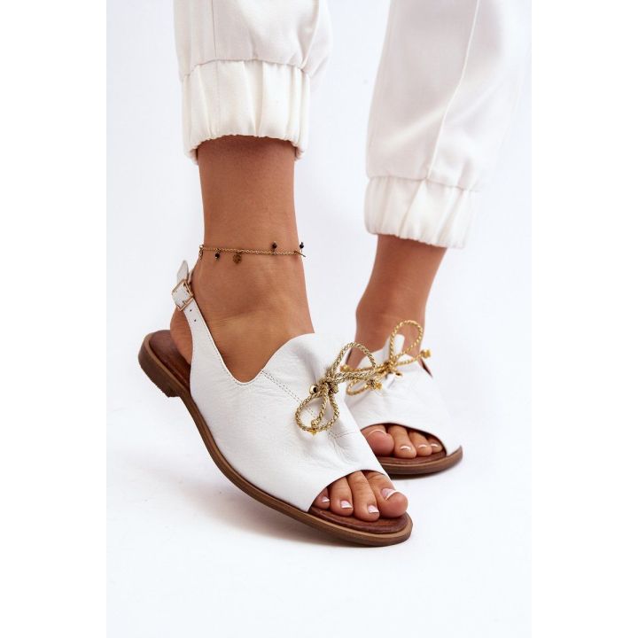 Odiniai plokšti sandalai Zazoo 2898 White