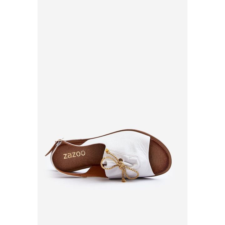 Odiniai plokšti sandalai Zazoo 2898 White