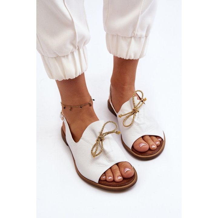 Odiniai plokšti sandalai Zazoo 2898 White