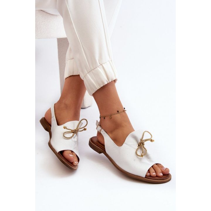 Odiniai plokšti sandalai Zazoo 2898 White
