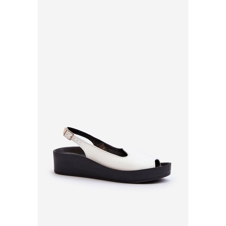 Moteriški odiniai sandalai ant storo vienintelio Zazoo 2893 White