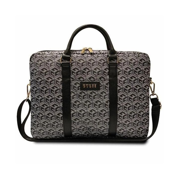 Torba Guess GCube Stripes prie nešiojamojo kompiuterio 16 - czarna