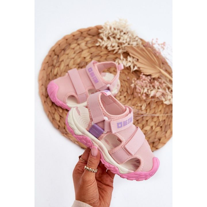 Mergaičių sandalai su velcro Big Star NN374238 Pink