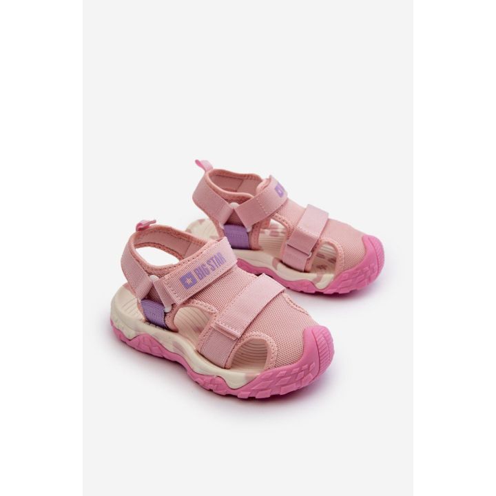 Mergaičių sandalai su velcro Big Star NN374238 Pink