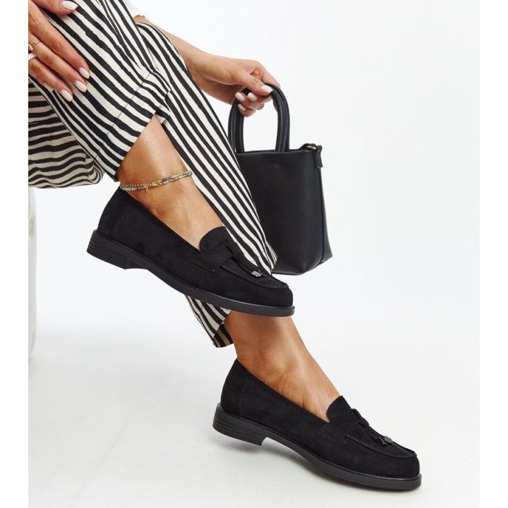 Juodi zomšiniai mokasinai Vinceza
