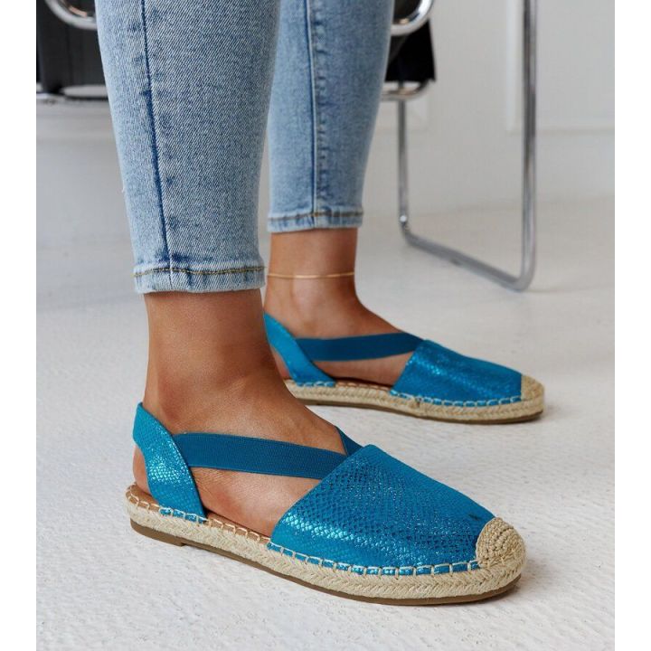 Mėlynos espadrilės atviru kulnu Tharna