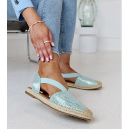 Šviesiai žalios Tharna espadrilės atviru kulnu
