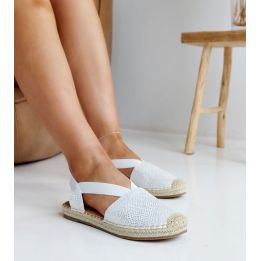 Baltos espadrilės atviru kulnu Tharna