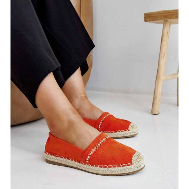 Oranžinės espadrilės su cirkoniais Abia