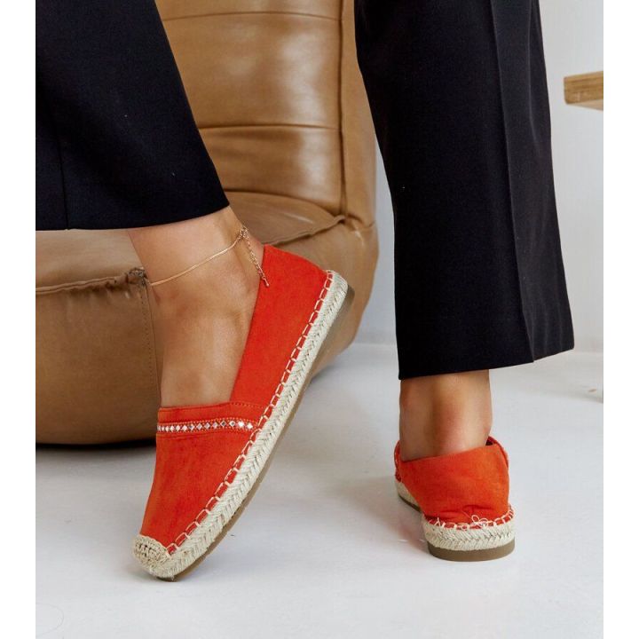 Oranžinės espadrilės su cirkoniais Abia