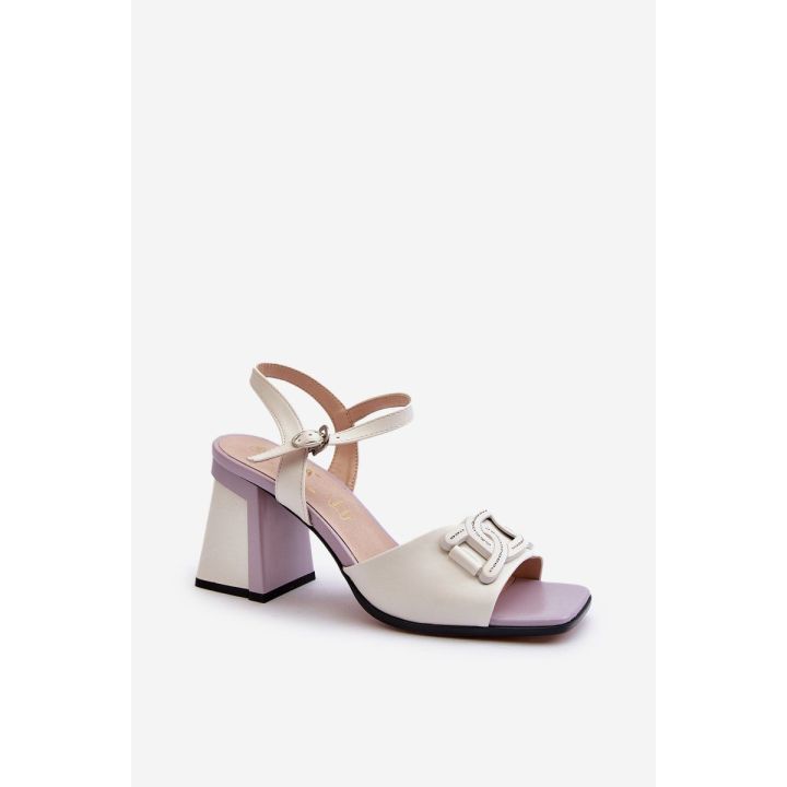 Elegantiški aukštakulniai sandalai su baltu ornamentu D&A MR38-156