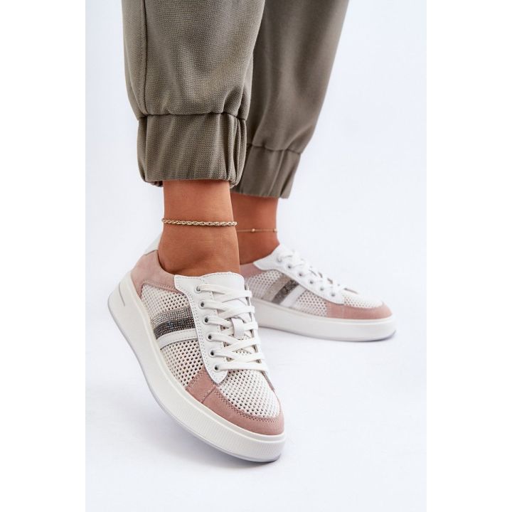 Moteriški odiniai sportbačiai D&A LR110 White-Pink
