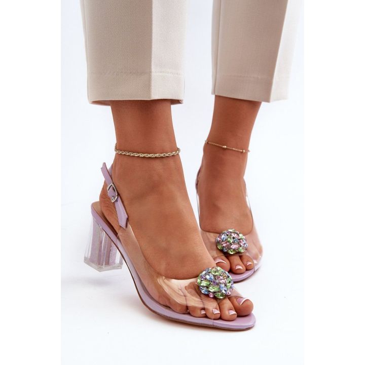 Skaidrūs sandalai su ornamentu Violetinė D&A MR38-454