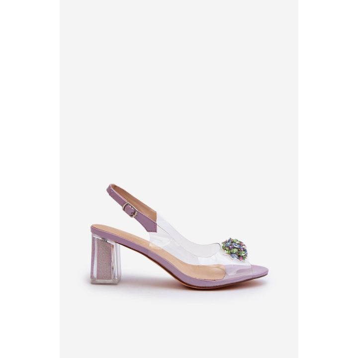 Skaidrūs sandalai su ornamentu Violetinė D&A MR38-454