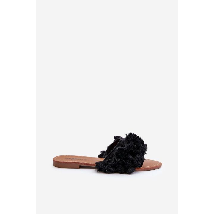 šlepetės su kutais Black Rialle