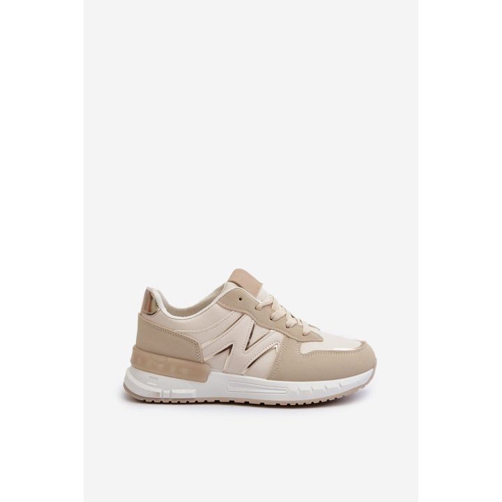 Smėlio spalvos Faux Leather Sneakers Kaimans
