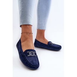 Stilingi moteriški zomšiniai mokasinai Navy Blue Rabell