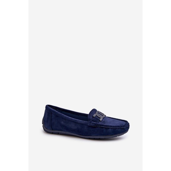 Stilingi moteriški zomšiniai mokasinai Navy Blue Rabell