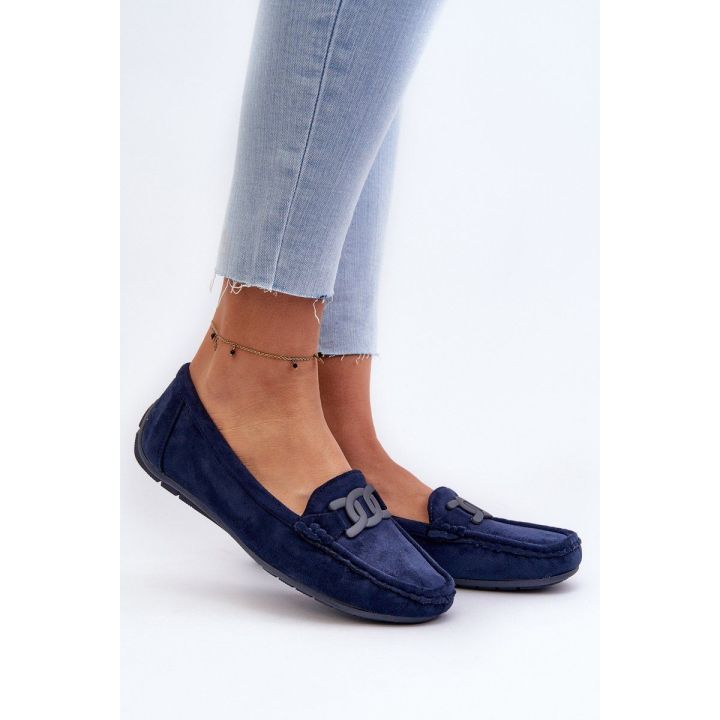 Stilingi moteriški zomšiniai mokasinai Navy Blue Rabell