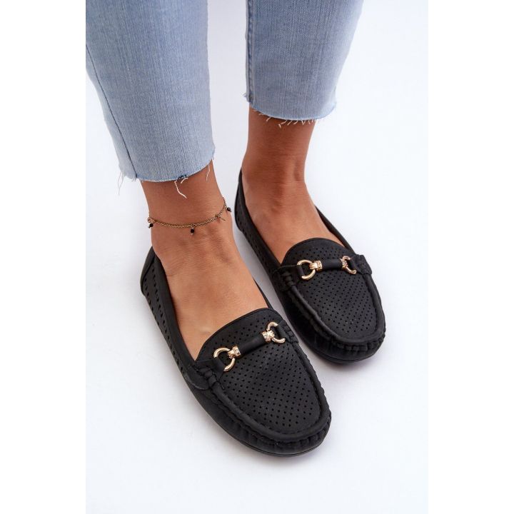 Moteriški juodi nėriniai Loafers“ Rasirna