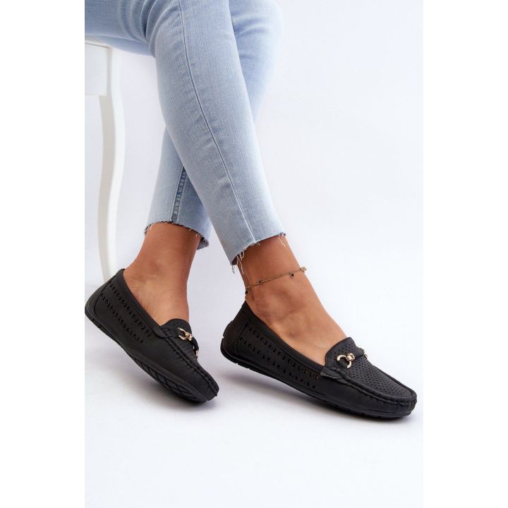 Moteriški juodi nėriniai Loafers“ Rasirna