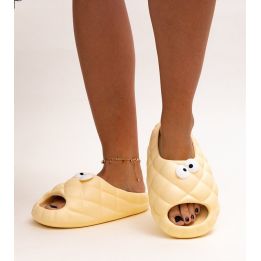 Smėlio spalvos Crocs“ tipo šlepetės su Gorgonės akimis