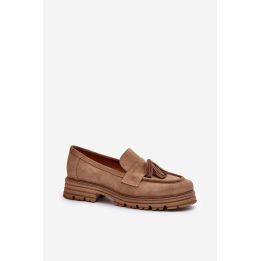 Zazoo 3469 Suede moteriški auliniai bateliai su kutais Smėlio spalvos