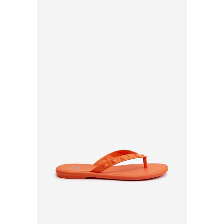 Plokščios moteriškos šlepetės Oranžinės