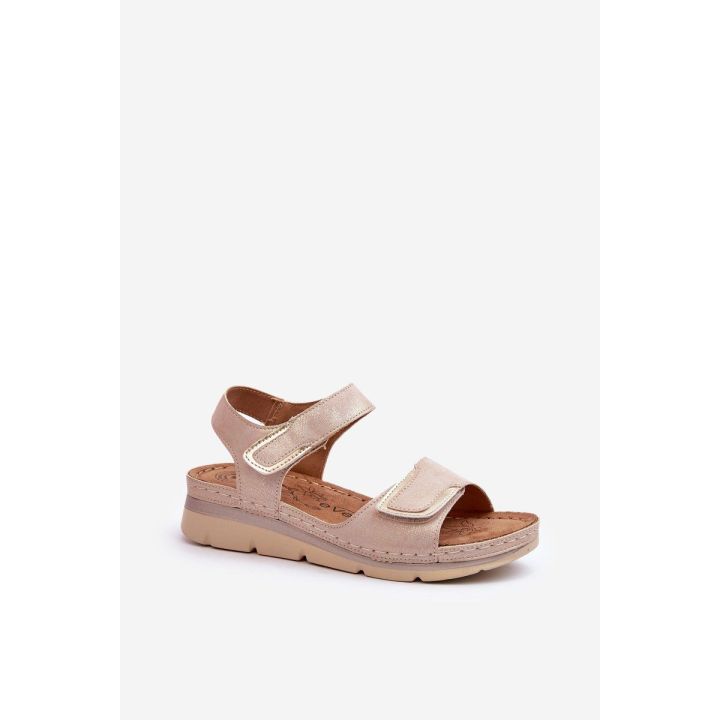 Moteriški smėlio spalvos velcro tipo sandalai Risanni“