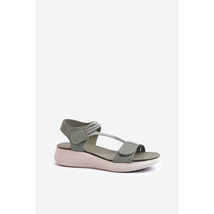 Moteriški patogūs žali Velcro sandalai Eladora