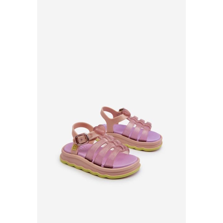 Kvapnūs vaikiški sandalai su Velcro užsegimu ZAXY NN385020, violetinės spalvos