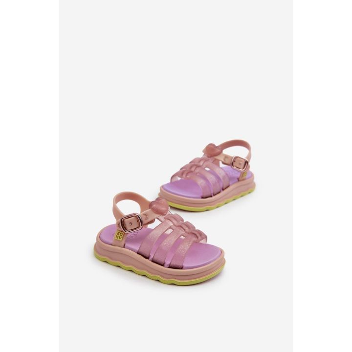 Kvapnūs vaikiški sandalai su Velcro užsegimu ZAXY NN385020, violetinės spalvos