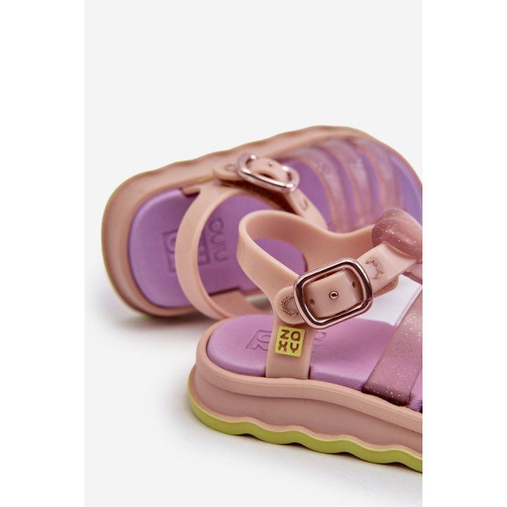 Kvapnūs vaikiški sandalai su Velcro užsegimu ZAXY NN385020, violetinės spalvos