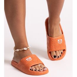 oranžinės guminės šlepetės
