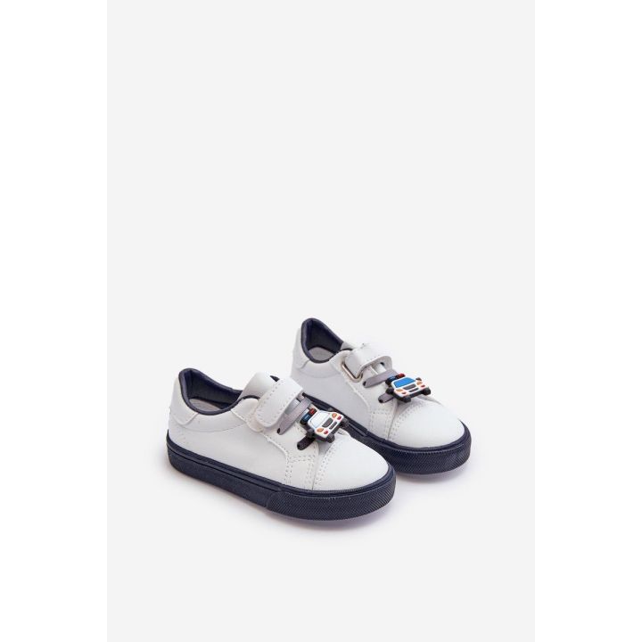 Vaikiški kedai su velcro baltos ir navy spalvos Pennyn