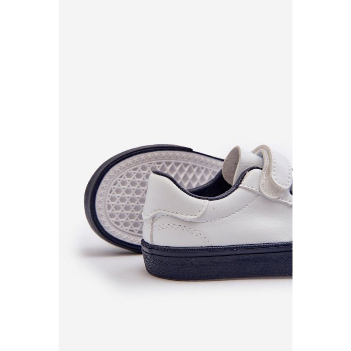 Vaikiški kedai su velcro baltos ir navy spalvos Pennyn
