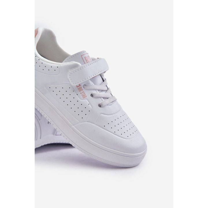 Vaikiški bateliai iš eko odos su Velcro Big Star balti