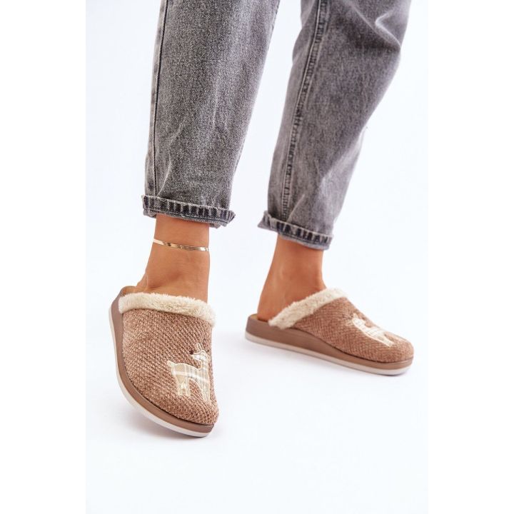 Moteriškos šlepetės su elniais Inblu Smėlinės
