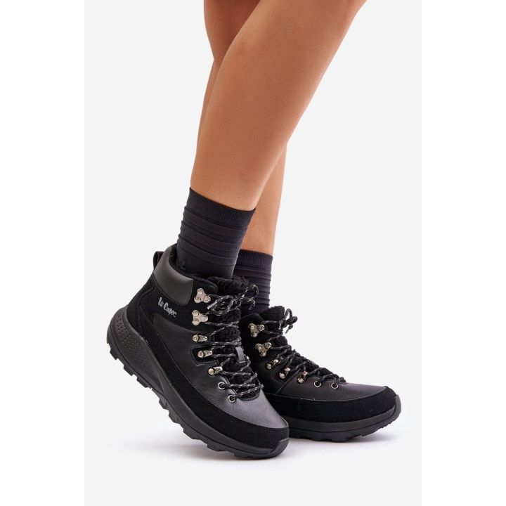 Moteriški užsegami užtrauktuku lengvi batai. Juodos spalvos. Lee Cooper