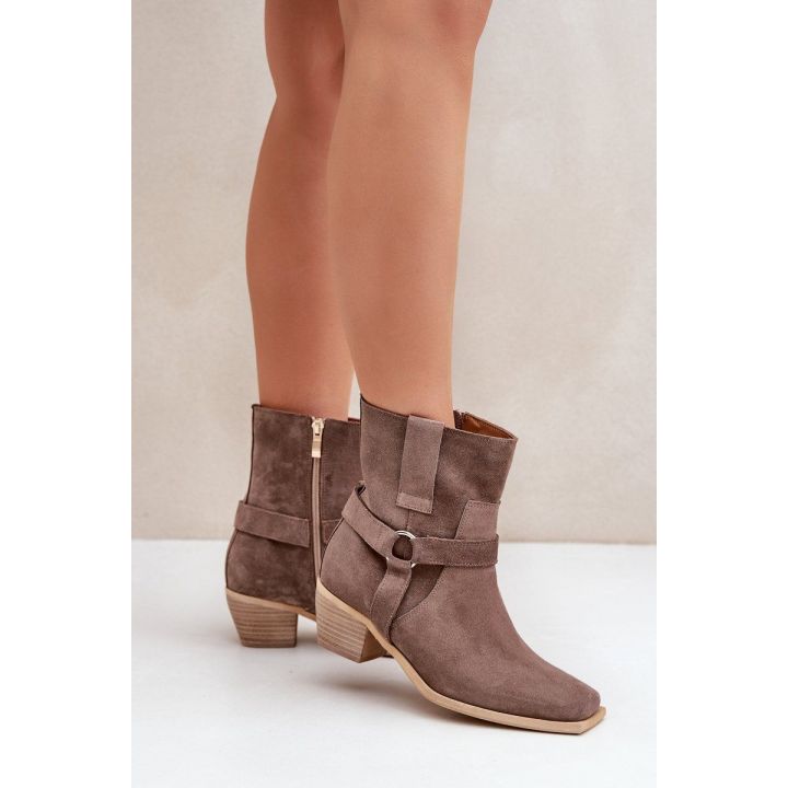 auliniai batai su kulnu Brown Zazoo 3444/2