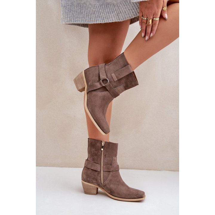 auliniai batai su kulnu Brown Zazoo 3444/2